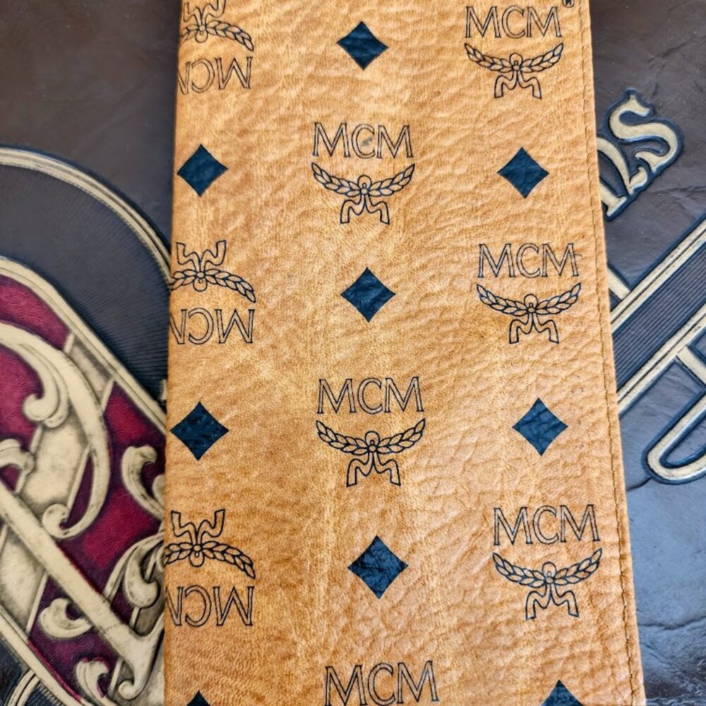 MCM Cognac Visetos Long Wallet